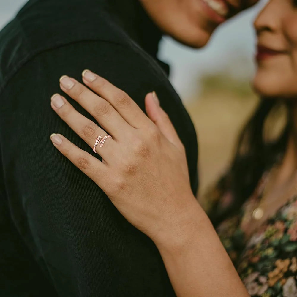 Ring Hug™ Handmade Sterling Silver S925 Customizable Gift Idea for Him Her Luxury Jewelry with Gift Box and Thank You Note