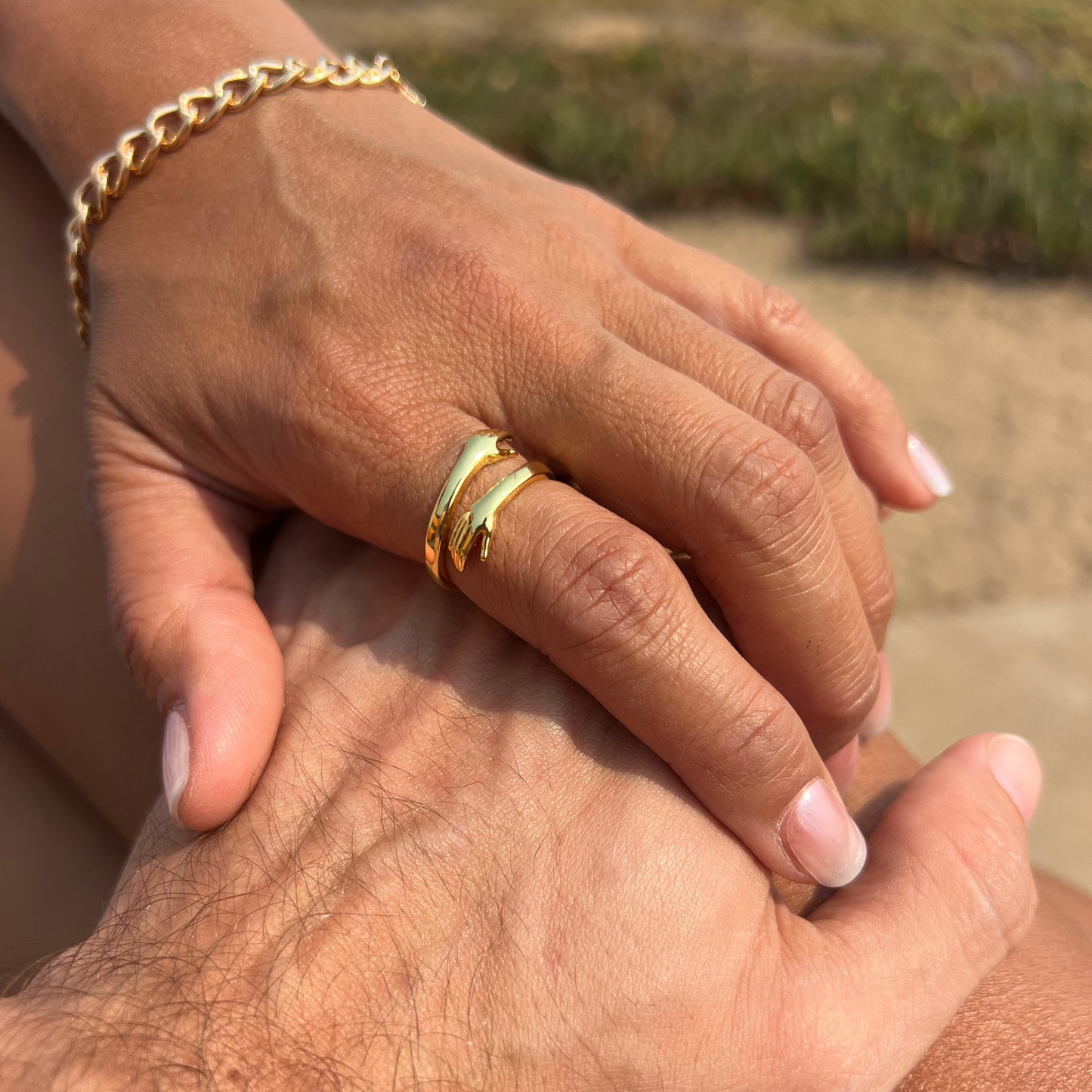 Ring Hug™ Handmade Sterling Silver S925 Customizable Gift Idea for Him Her Luxury Jewelry with Gift Box and Thank You Note