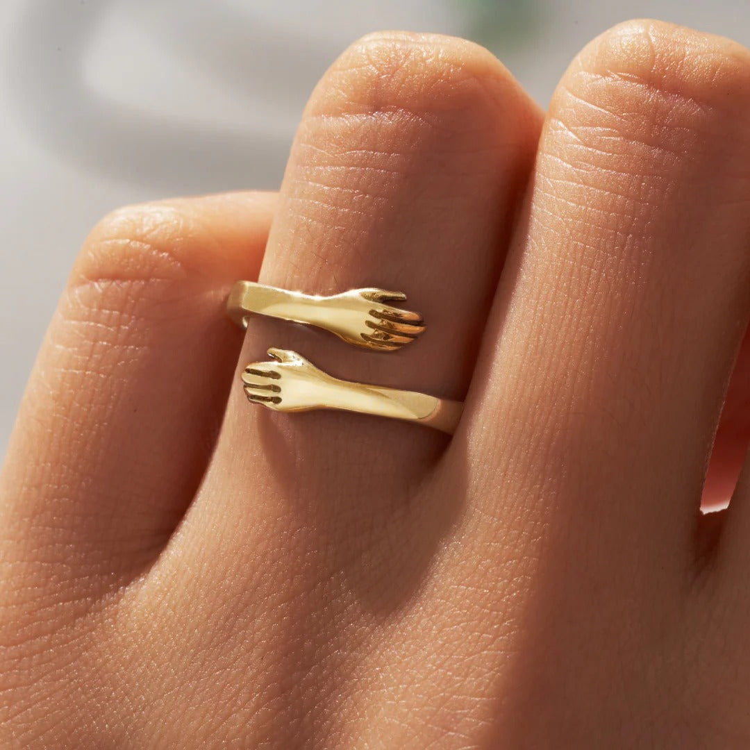 Ring Hug™ Handmade Sterling Silver S925 Customizable Gift Idea for Him Her Luxury Jewelry with Gift Box and Thank You Note