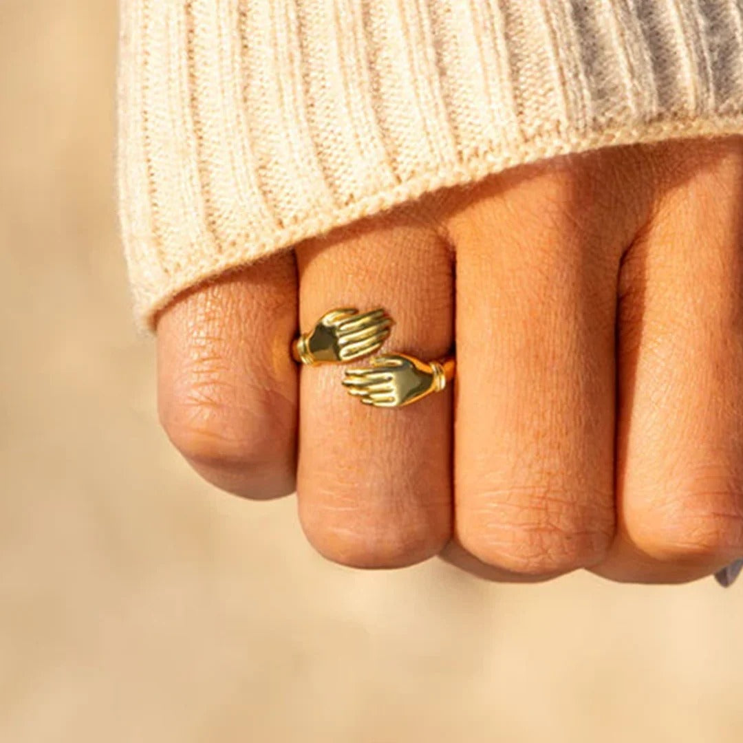 Ring Hug™ Handmade Sterling Silver S925 Customizable Gift Idea for Him Her Luxury Jewelry with Gift Box and Thank You Note