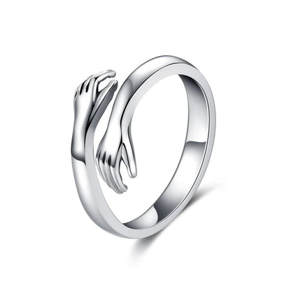 Ring Hug™ Handmade Sterling Silver S925 Customizable Gift Idea for Him Her Luxury Jewelry with Gift Box and Thank You Note