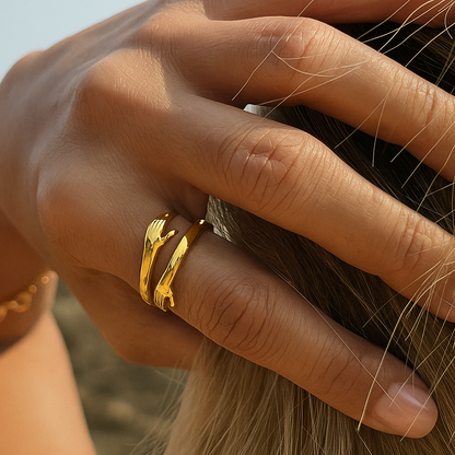 Ring Hug™ Handmade Sterling Silver S925 Customizable Gift Idea for Him Her Luxury Jewelry with Gift Box and Thank You Note